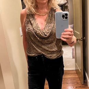 Ralph Lauren Blue Label Beaded Top Gorgeous Gold bronze color